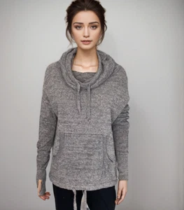 Barefoot Dreams Sweater Women Sz S Grey Cowl Neck Butter-Soft Cozychic Lite - Picture 1 of 11