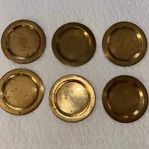 Six solid brass plates 4.75 diameter need polishing made in India - Picture 1 of 4