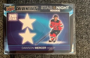 2021-22 UPPER DECK CREDENTIALS FIRST STAR OF THE NIGHT ROOKIE DAWSON MERCER - Picture 1 of 1