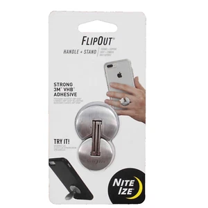 Flip Out NEW $20 Strong 3M VHB Adhesive Silver Phone Handle Stand - Picture 1 of 3