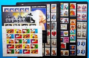 US Postage Stamps Face Value $45+ Unused Lot #69 Sheets Blocks Comics Humor