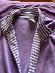 Blair Womens XLG PT Lilac w stripes Track Suit Set Purple 2 Piece Full Zip - Picture 1 of 13
