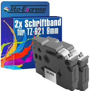 2x Schriftband für Brother TZe-921 P-Touch 1000 1000 BTS 1000 F 1005 BTS 1005 F - Bild 1 von 2