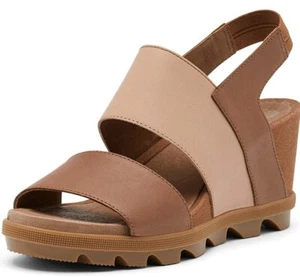 Sorel Joanie II Slingback Wedge Sandals Camel Brown Size 10.5 - Picture 1 of 6