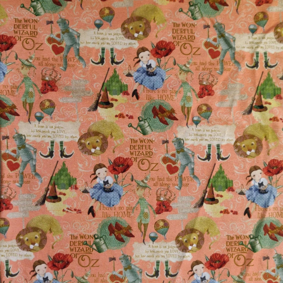 CRS FUR FABRICS Printed Jersey Knit Stretch Fabric Material - WONDERFUL WIZARD OF OZ