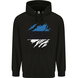 Torn Estonia Flag Estonian Day Football Childrens Kids Hoodie - Picture 1 of 76