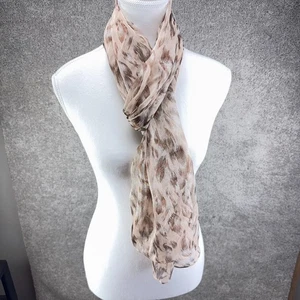 Chico's Womens Abstract Animal Print Sheer Scarf Career Mature Mob Wife Feminine - Picture 1 of 7