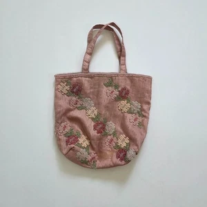00s y2k 2000s vintage pastell pink small beaded fairycore silk handbag bag - Bild 1 von 4