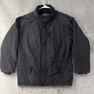 Polo Ralph Lauren Abrigo de Invierno Negro Capucha Oculta 2 Vías Cremallera y A Presión Para Hombre XL - Imagen 1 de 23