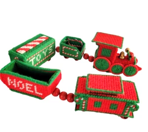 Kunststoff Leinwand Weihnachten Zug Handarbeit Kreuzstich 5 Stck. 2 Fuß Urlaub rot grün - Bild 1 von 17