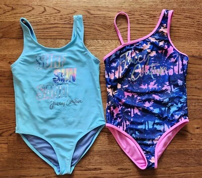 JUICY COUTURE Girls 10 1-Pc Swimsuits LOT OF TWO - Image 1 of 4