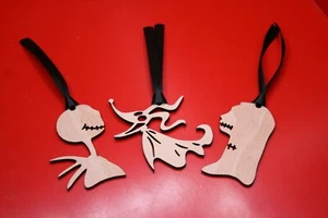 6 Jack Sally & Zero Christbaumschmuck Deko Sperrholz Nightmare Before Christmas - Bild 1 von 3
