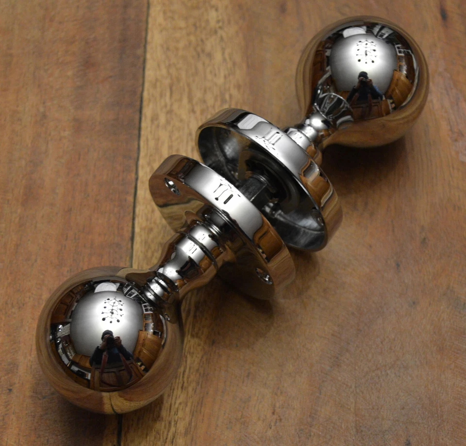 Victorian Style Chrome 50mm Door Knobs, Ball shape, half-Sprung (JV48PC)  - Image 1 of 1