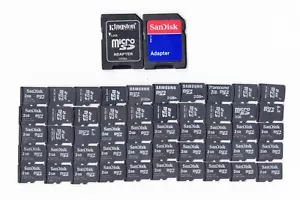 Lot Of 50x 2GB MicroSD Memory Cards & 2x Full Size SD Adapters (Misc. Brands) - Picture 1 of 3