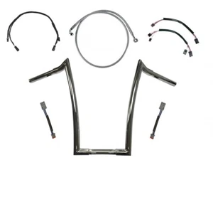 Harley Softail 12,14 or 16" Chrome Monkey Bar Handlebar Kit 2018-2022 USA Made!! - Picture 1 of 7