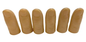 6 PLASTIC LONG THUMB TIPS Set Large Hard Magician Close Up Finger Silk Vanish - Picture 1 of 7