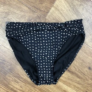 Seafolly Women Sz 8 Black White Polka Dot Bikini Bottom Swimwear *READ - Picture 1 of 10