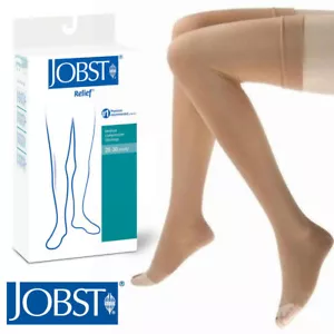 Jobst Relief Compression Thigh Stockings 20-30 mmhg Supports Open Toe Silicone - Picture 1 of 9