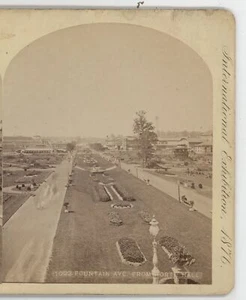 Fountain Avenue From Horti Hall Philadelphia Centennial Exposition Stereoview - Picture 1 of 3