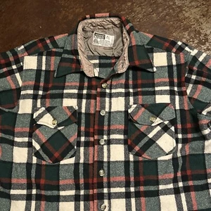 Vintage Montgomery Ward 100% Pure Virgin Wool Plaid Board Shirt XL NICE! - Picture 1 of 6
