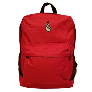 Bolso Mochila ROJO con LOGO CORAZÓN DEDO K POP BORDADO - Imagen 1 de 4