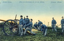 Carte Postale ancienne Armée Suisse Pièce de forteresse militaria (14211)