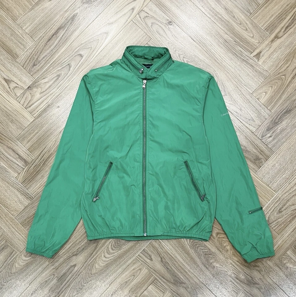 Calvin Klein Jeans Full Zip Lightweight Green Bomber Jacket Men’s M - Image 1 of 4