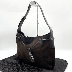 Gucci Handbag Hobo shoulder bag Horsebit Brown Suede Leather 101975 Y2K Auth - Picture 1 of 24