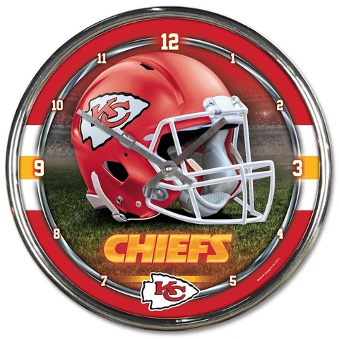 Kansas City Chiefs  12" Round Chrome Wall Clock by Wincraft Cover