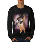 Wellcoda North Animal Funny Cat Mens Sweatshirt, Crazy Casual Pullover Jumper