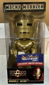 FUNKO Iron Man GOLD Wacky Wobbler 2008 Hollywood Video Limited Edition NIB - Picture 1 of 22
