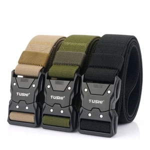 Cinturón táctico militar para hombre de aleación hebilla de liberación rápida elástico - Imagen 1 de 16