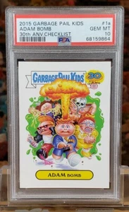 2015 Mülleimer Kinder 30. Jahrestag #1a Adam Bombe PSA 10 Edelsteine neuwertig Topps 🙂 - Bild 1 von 5