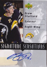 07-08 Upper Deck Drew Stafford Auto Signature Sensations Sabres Autograph 2007