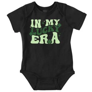 Cool St Patrick's Day In My Lucky Era Clover Baby Girls Infant Romper Newborn - Picture 1 of 7