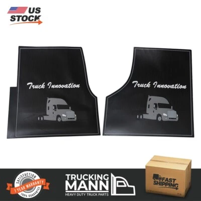 Truckingmann Freightliner Cascadia Rubber Front Floor Mats 2pcs Black/Gray 08-17 - Image 1 of 4