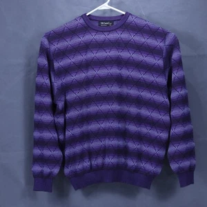 Suéter Pullover Cuello Redondo Patrón Geométrico Púrpura Etiqueta Negra St. Croix XL - Imagen 1 de 10
