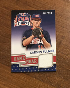 Carson Fulmer 2015 USA Stars Stripes Game Gear Worn Jersey #19 Dodgers 53/299