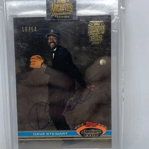 Topps Archives Signature Series Dave Stewart Auto /54 1991 Topps Athletics Rare - Picture 1 of 4