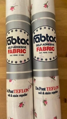 Tela autoadhesiva Fabtac vintage rosas rojas - repelente de suelo y manchas Foto 1 de 4