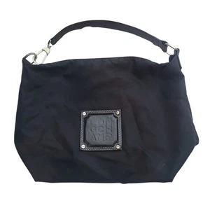 Longchamp Mini Shoulder Bag Purse Black Silver Nylon Designer Luxury Travel - Picture 1 of 9