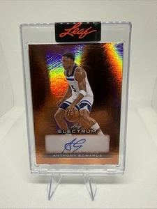 ANTHONY EDWARDS 2024 LEAF ELECTRUM #BA-AE1 COPPER BRONZE AUTO #11/20 - Picture 1 of 13