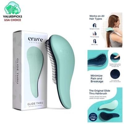 Cepillo desenredante suave para cabello húmedo, seco y rizado - Turquesa apto para viajar Foto 1 de 4