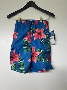 NWT Boys Board Shorts Floral Size Medium 10/12 - Picture 1 of 3