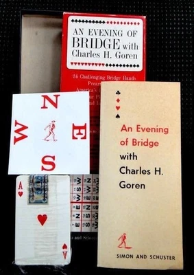1959 UNUSED CONTRACT BRIDGE goren CARDS BOOK BOX charles h. simon schuster - Image 1 of 4