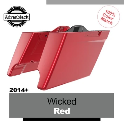 Wicked красная удлиненная седельная сумка подходит для Harley Touring 14+ - Изображение 1 из 4