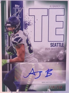 2024 Topps Signature Class - Autógrafos de clase de novato AJ Barner #RCA-AB verde... - Imagen 1 de 2