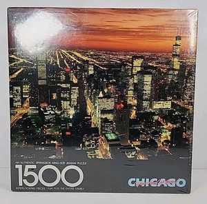 'Chicago Your Kind of Town' Vintage Springbok 1500 Piece King-Size Jigsaw Puzzle - Picture 1 of 12
