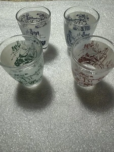 4 vasos de chupito vintage Verrerie Cristallerie D’Arques hechos en Francia esmerilados - Imagen 1 de 3