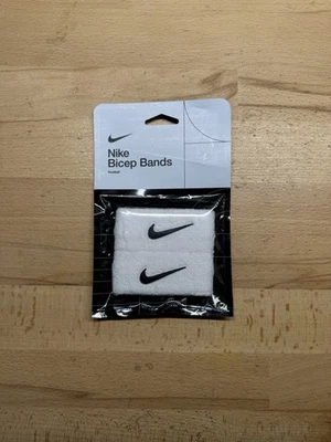 Nike Swoosh White Black Football Bicep Bands 2 Pack - Image 1 of 2